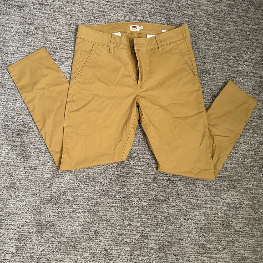 Cotton slim fit khaki pants